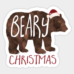 BEARY Christmas - punny design Sticker